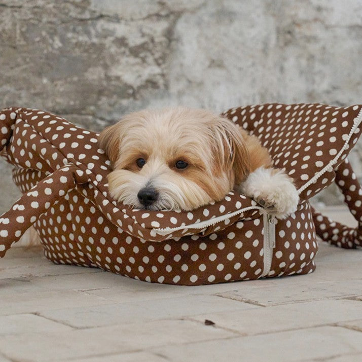 【予約】wide bag - dot brown