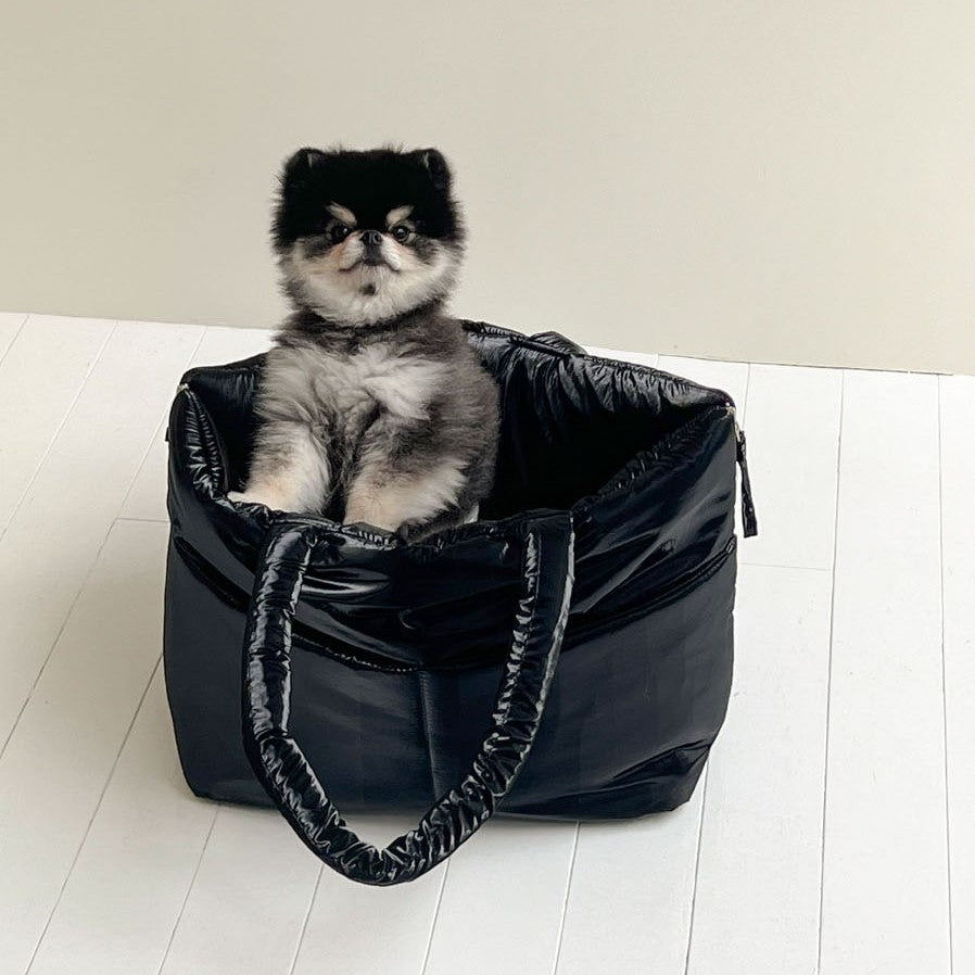 【予約】wide bag - glossy black