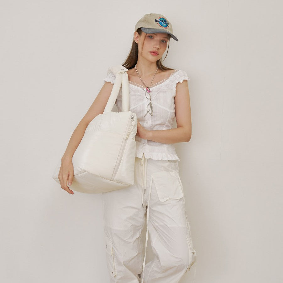 【予約】wide bag - glossy ivory