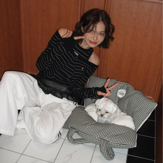 【予約】wide bag - plaid black