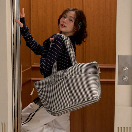 【予約】wide bag - plaid black