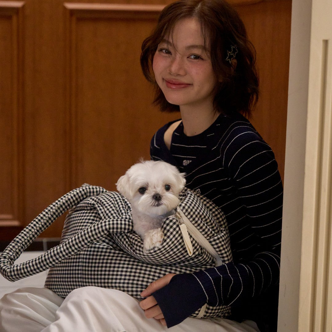 【予約】wide bag - plaid black