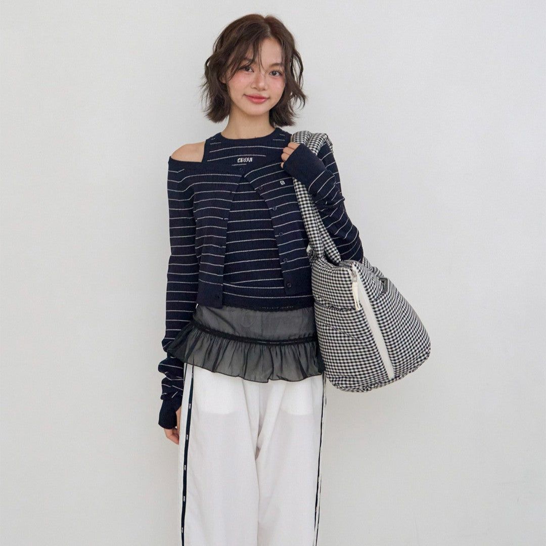 【予約】wide bag - plaid black