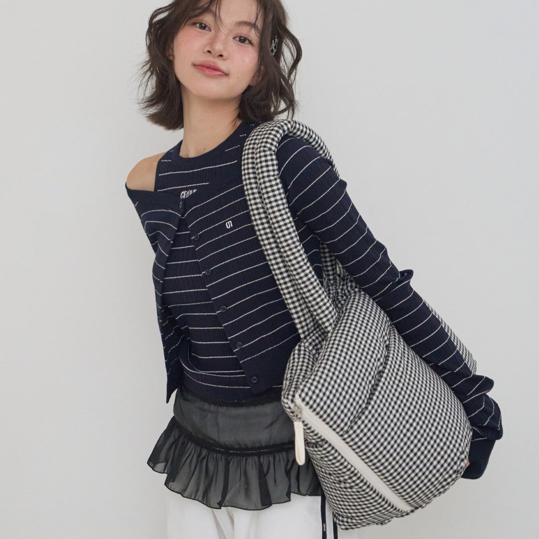 【予約】wide bag - plaid black