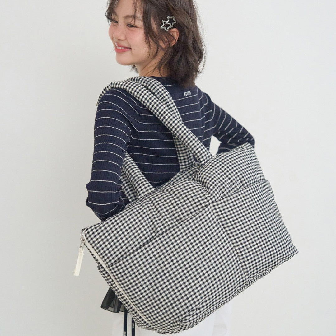 【予約】wide bag - plaid black