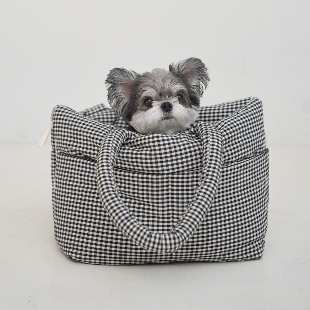 【予約】wide bag - plaid black