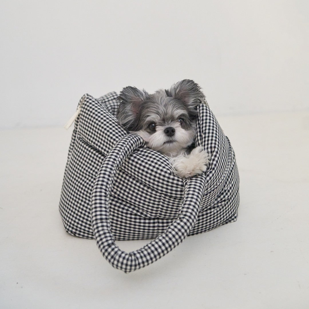 【予約】wide bag - plaid black