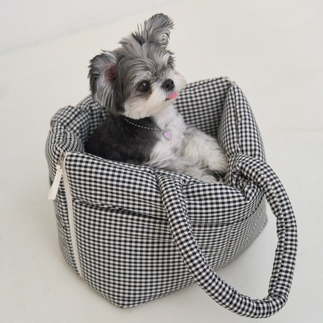【予約】wide bag - plaid black