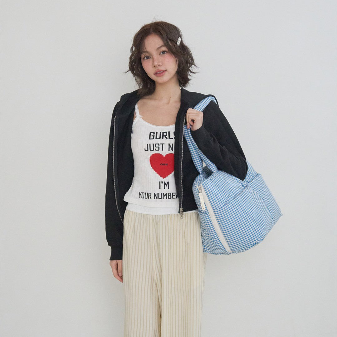【予約】wide bag - plaid blue