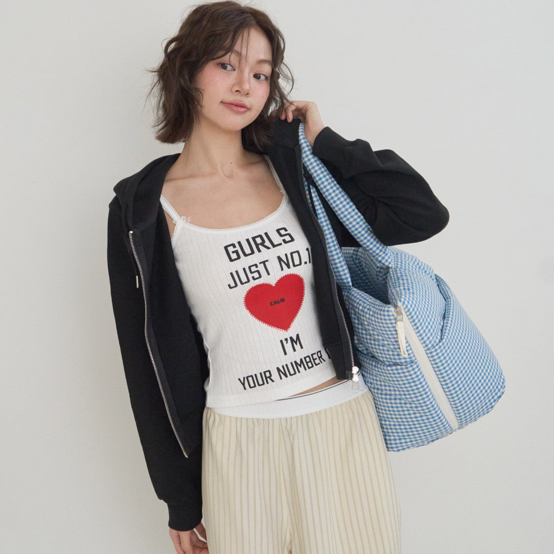 【予約】wide bag - plaid blue