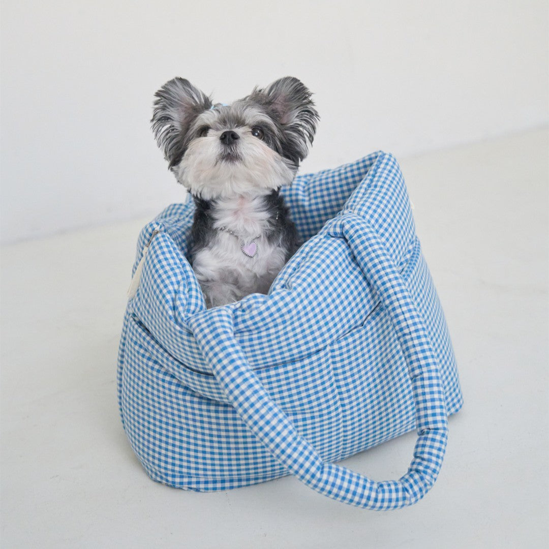 【予約】wide bag - plaid blue