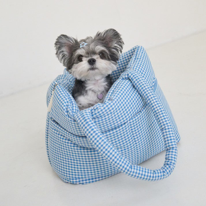 【予約】wide bag - plaid blue