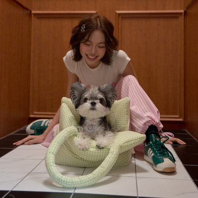 【予約】wide bag - plaid green