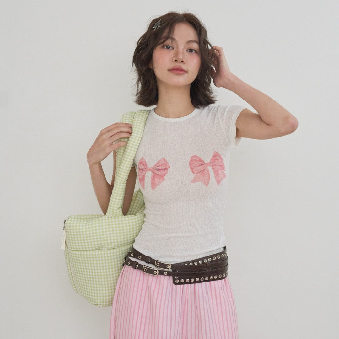 【予約】wide bag - plaid green