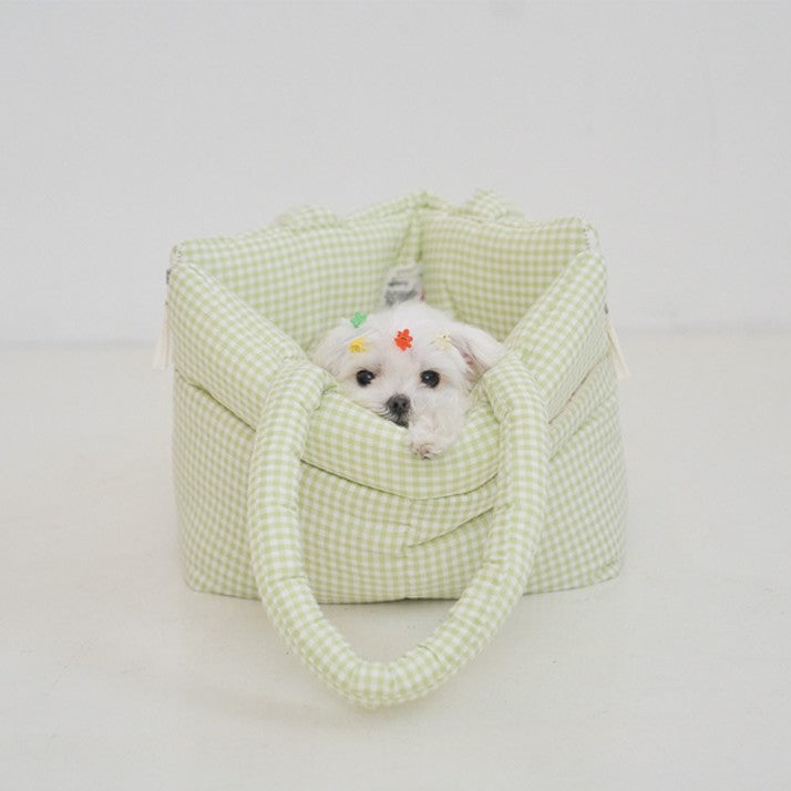 【予約】wide bag - plaid green