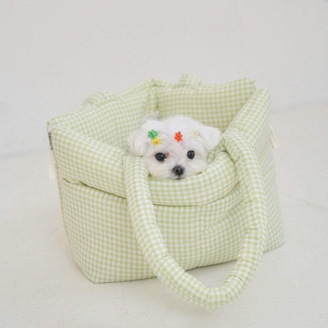 【予約】wide bag - plaid green