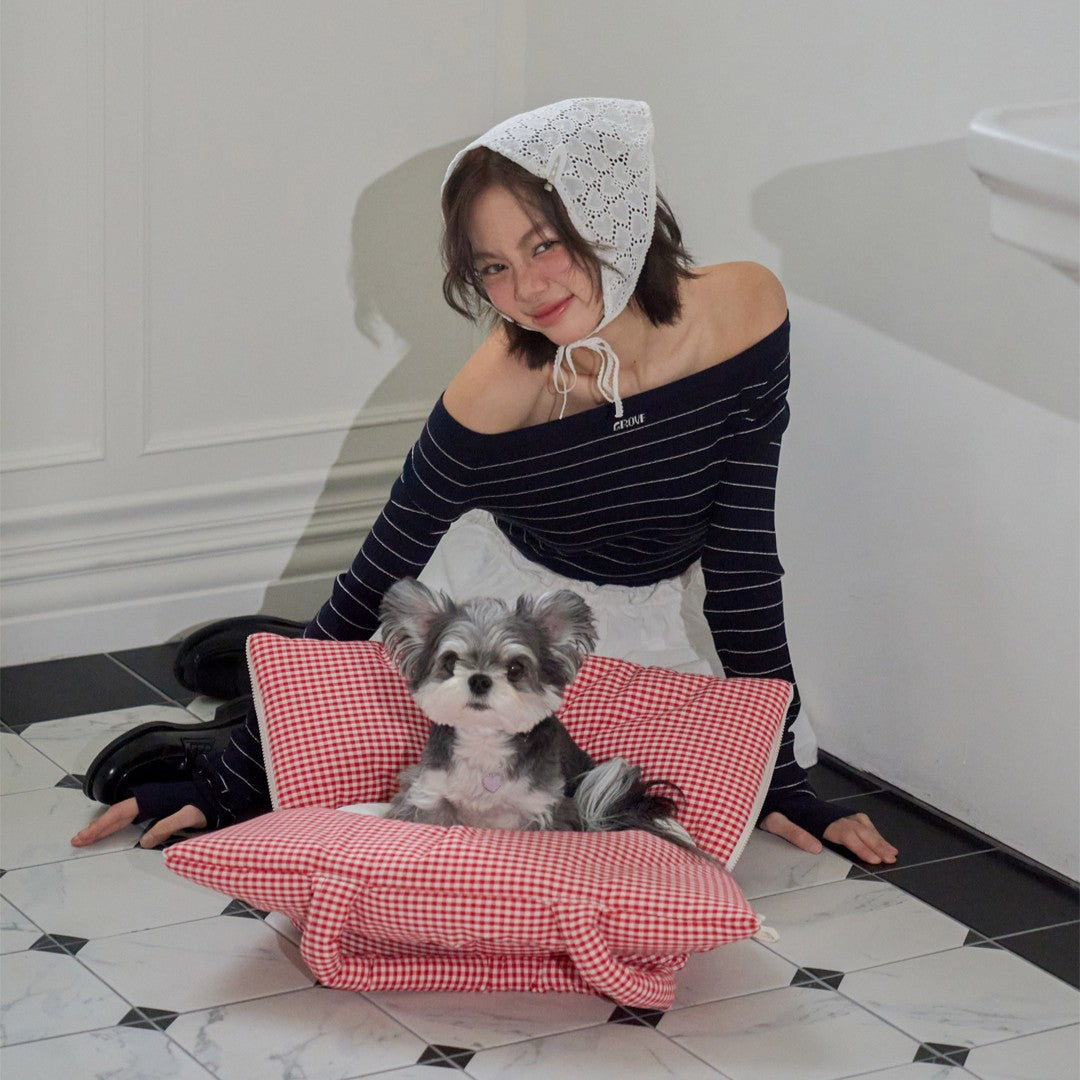 【予約】wide bag - plaid red