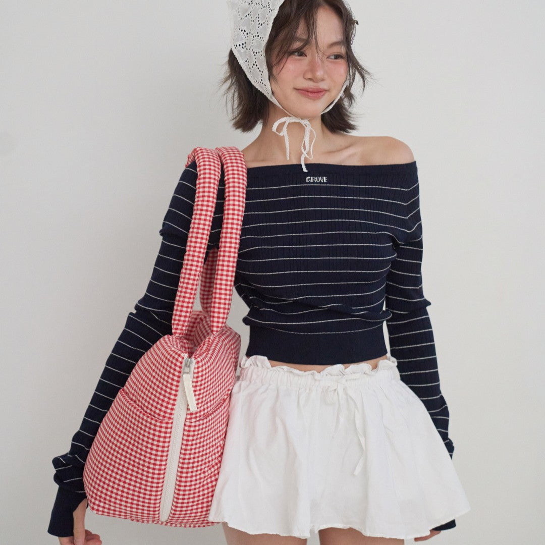 【予約】wide bag - plaid red