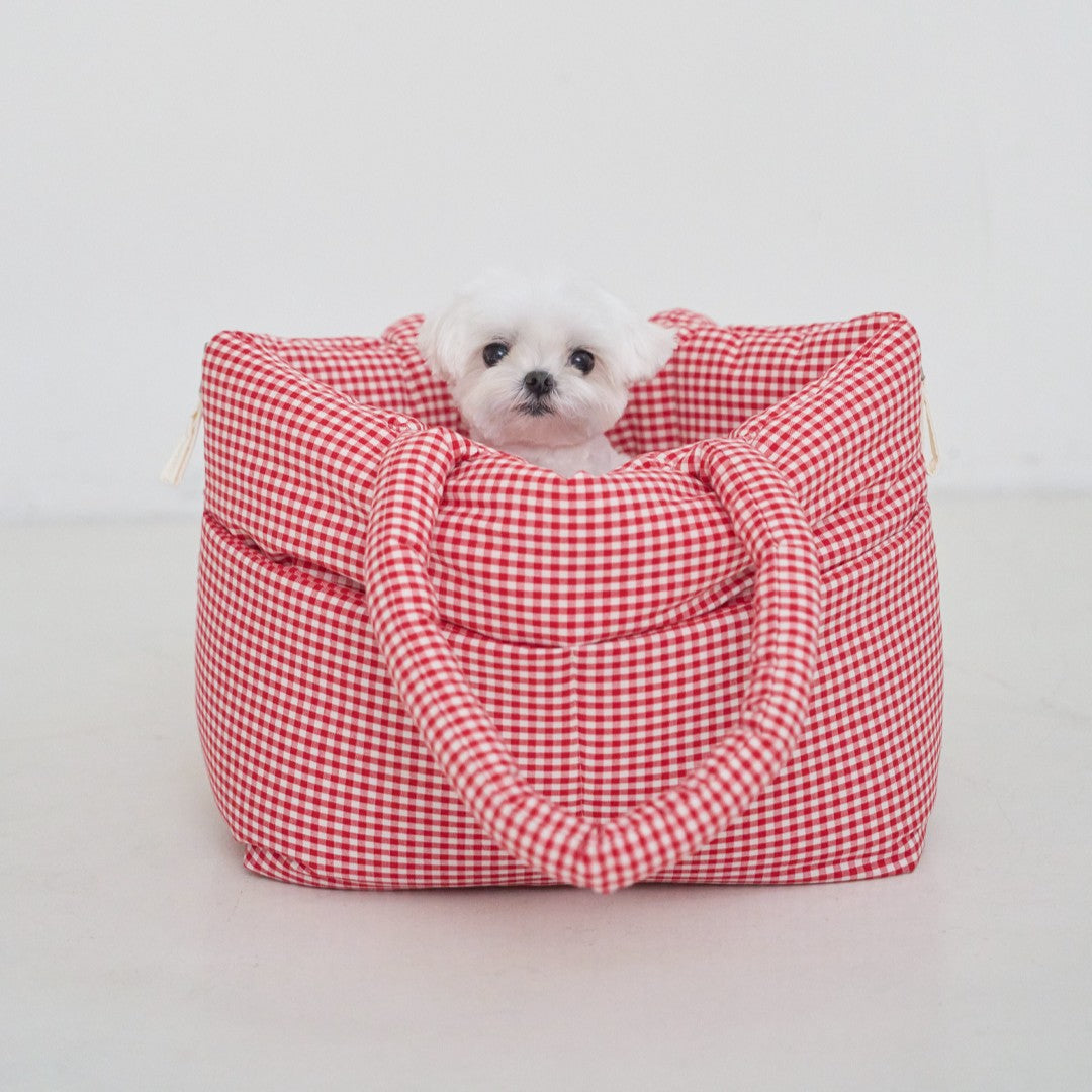 【予約】wide bag - plaid red