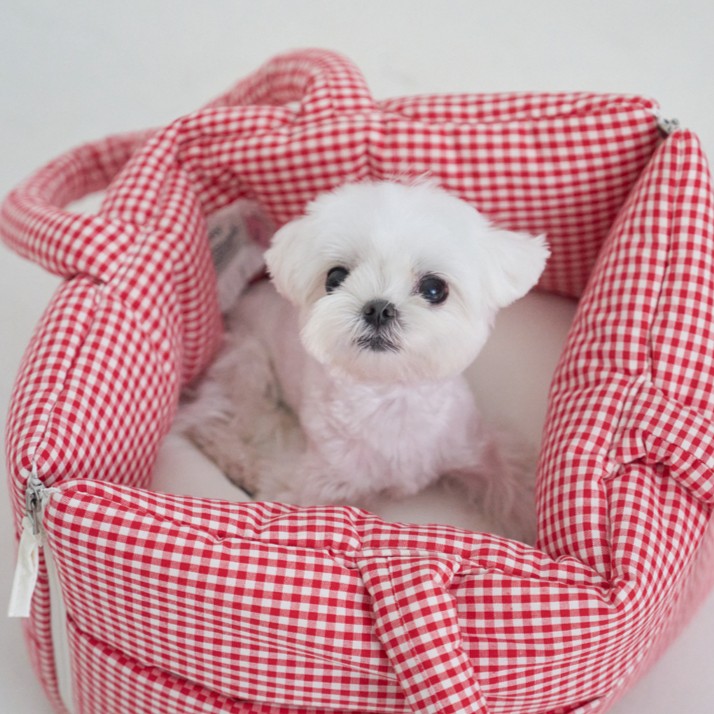 【予約】wide bag - plaid red