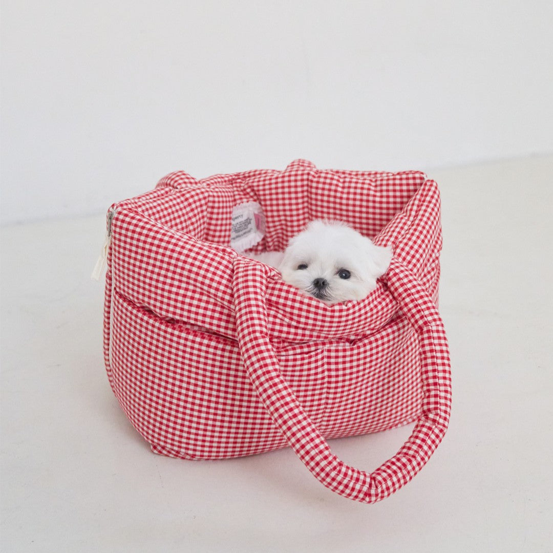 【予約】wide bag - plaid red