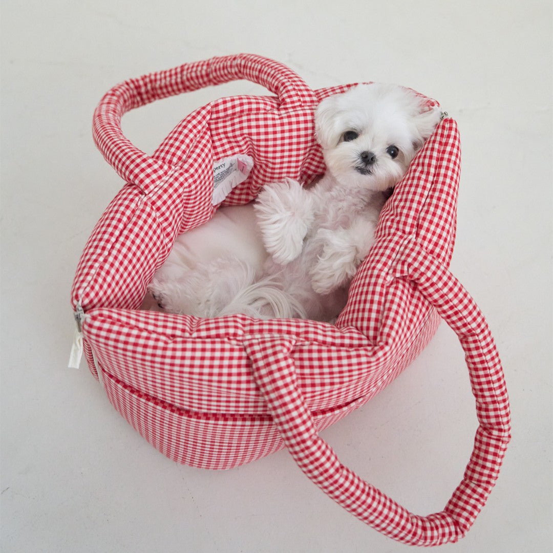 【予約】wide bag - plaid red