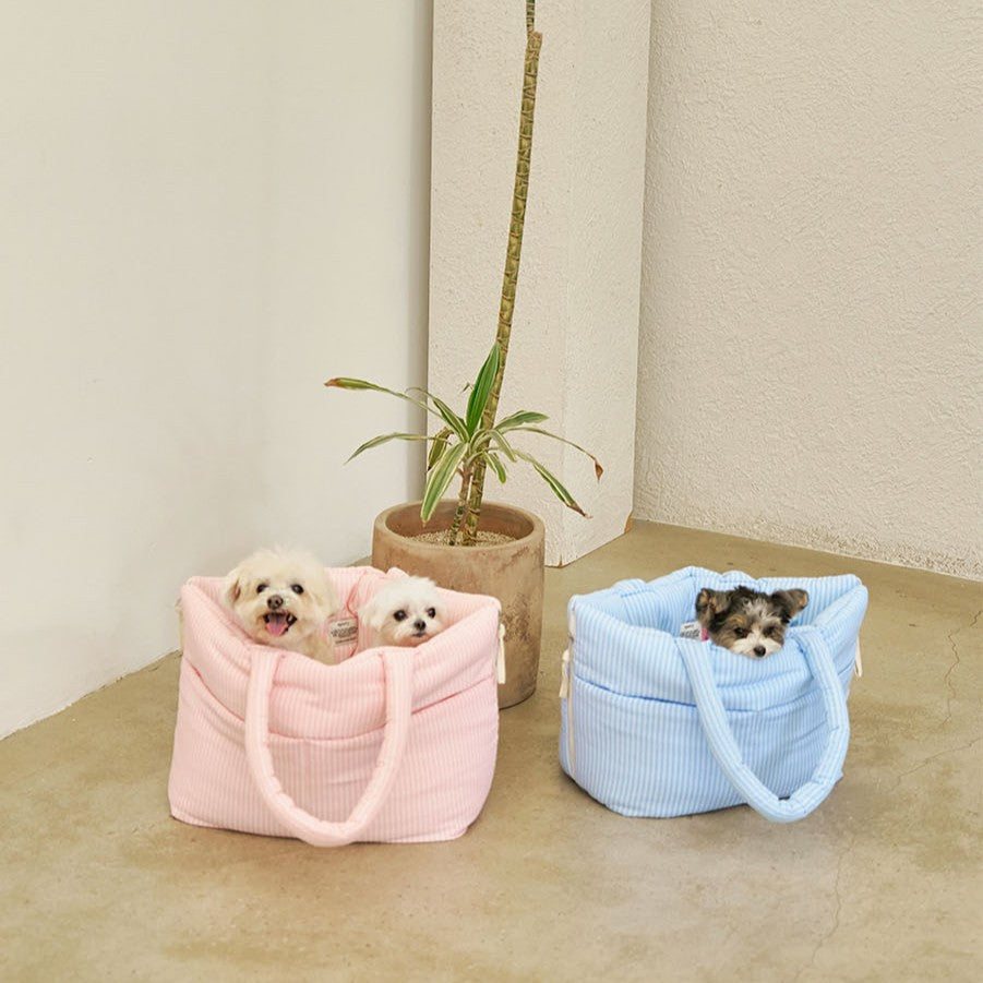 【予約】wide bag - Stripe Blue