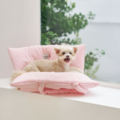 【予約】wide bag - stripe pink