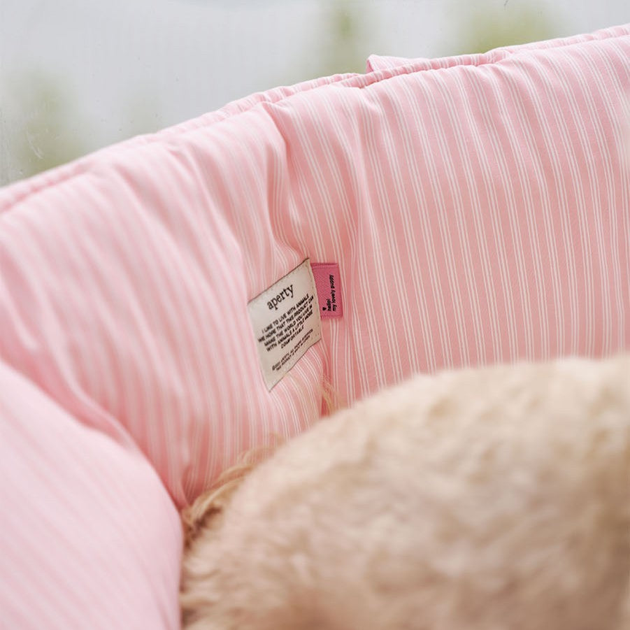 【予約】wide bag - stripe pink