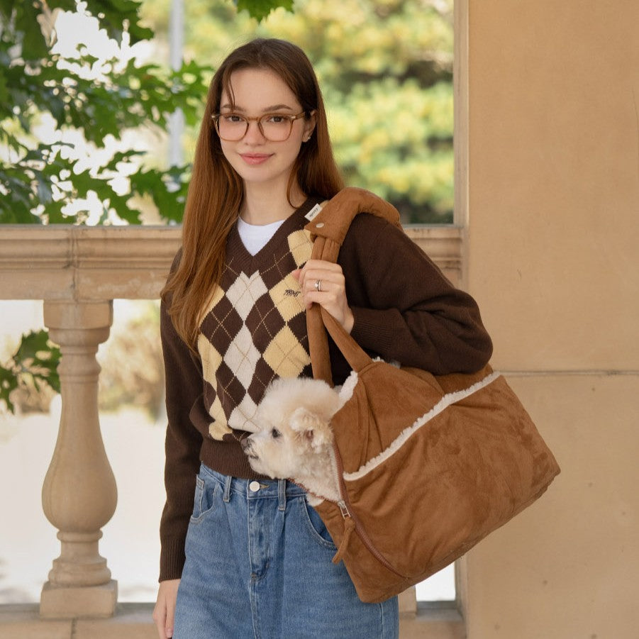 【予約】wide bag - teddy suede