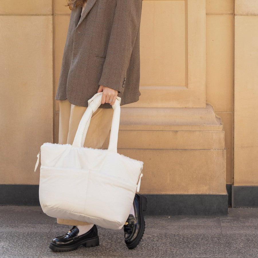 【予約】wide bag - teddy white