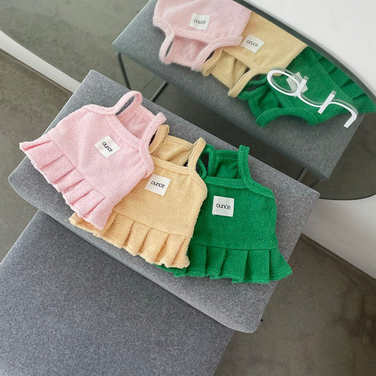 【予約】テリークロップフリルトップ