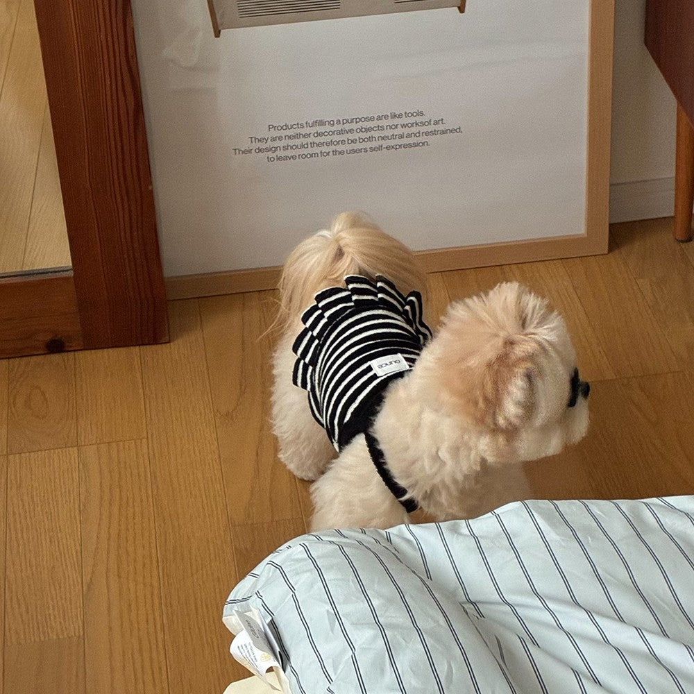 【予約】テリーストライプフリルクロップトップ