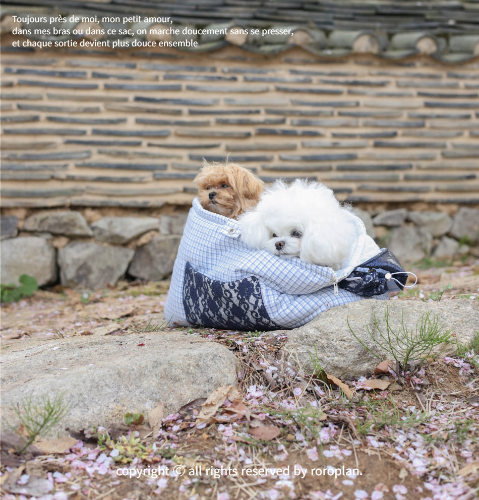 【受注生産】13th sky weave & yellow breeze needbag|犬用キャリーバッグ・スリングバッグ