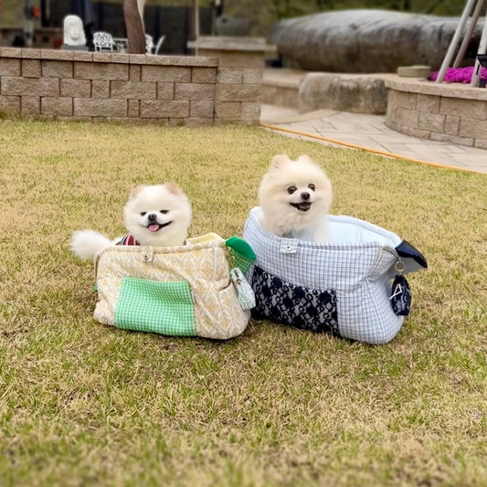【受注生産】13th sky weave & yellow breeze needbag|犬用キャリーバッグ・スリングバッグ