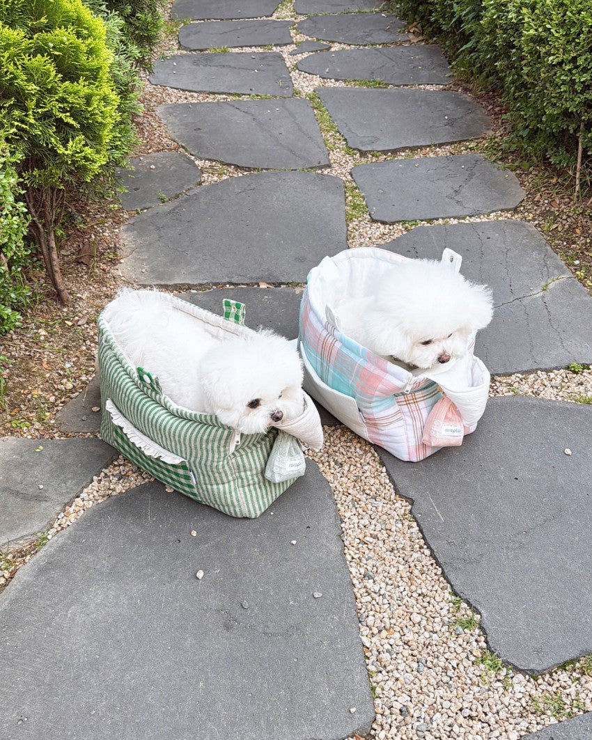 【受注生産】9th linen needbag|犬用キャリーバッグ・スリングバッグ