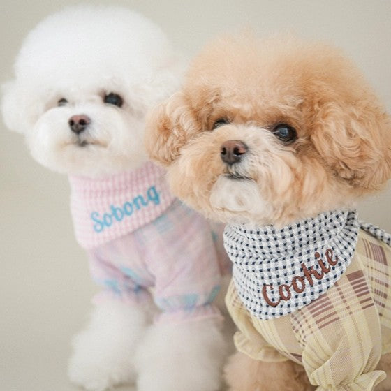 【予約】Checkpop Naming Scarf(ネーム刺繍可)