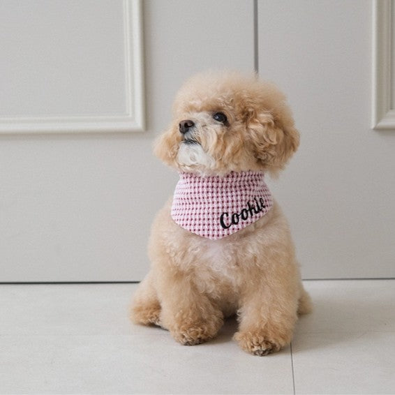 【予約】Checkpop Naming Scarf(ネーム刺繍可)