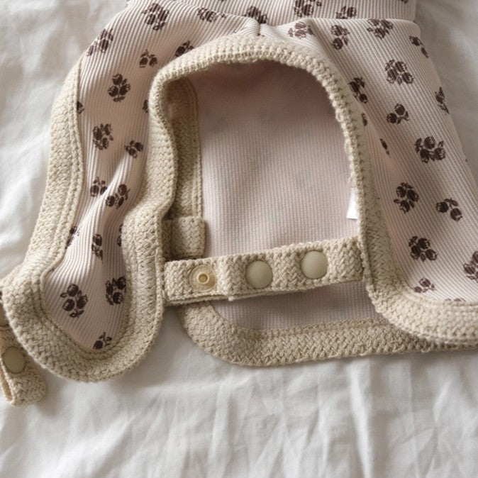 【予約】Floral Hooded Crop Poncho