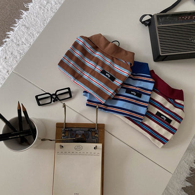 【予約】マルチストライプストリングポロTシャツ