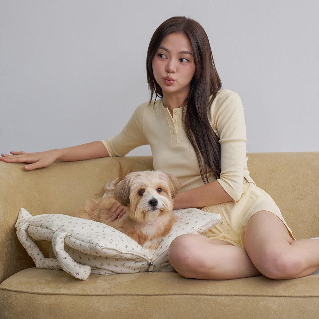 犬用 キャリーバッグ 韓国 APERTY｜wide bag baby ivory｜犬服・ペット