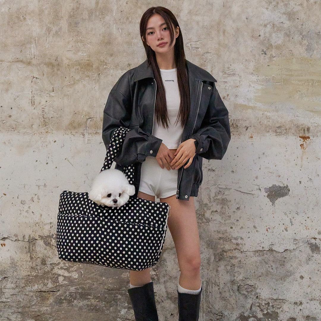 【予約】wide bag - dot black