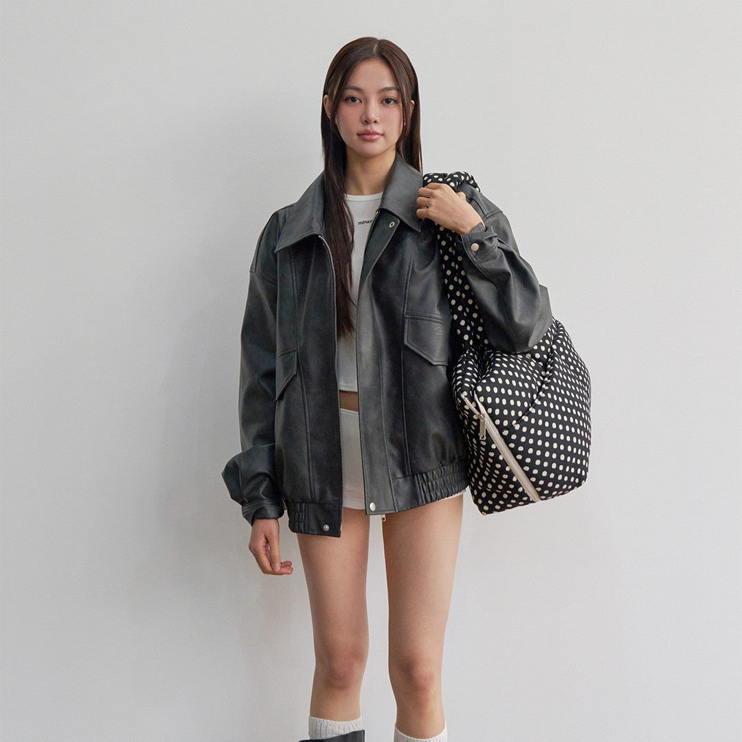 【予約】wide bag - dot black