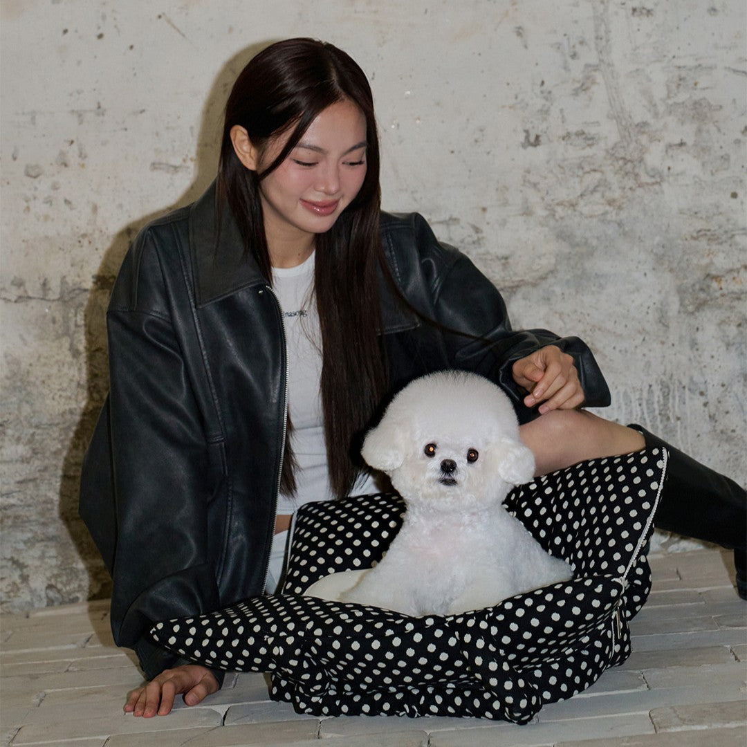 【予約】wide bag - dot black