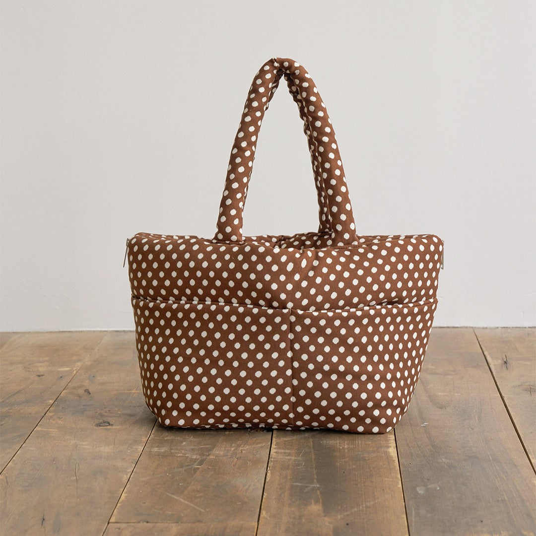 【予約】wide bag - dot brown
