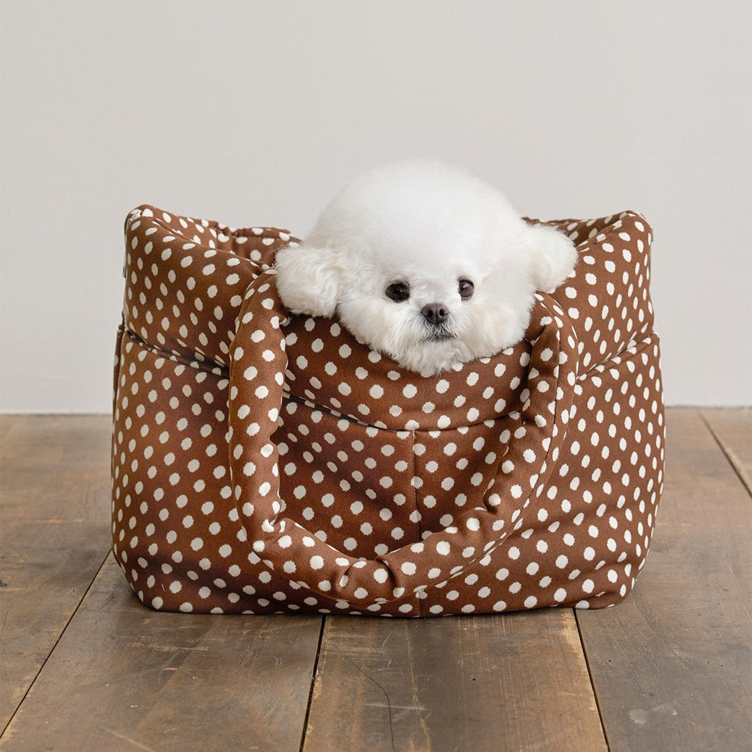 【予約】wide bag - dot brown