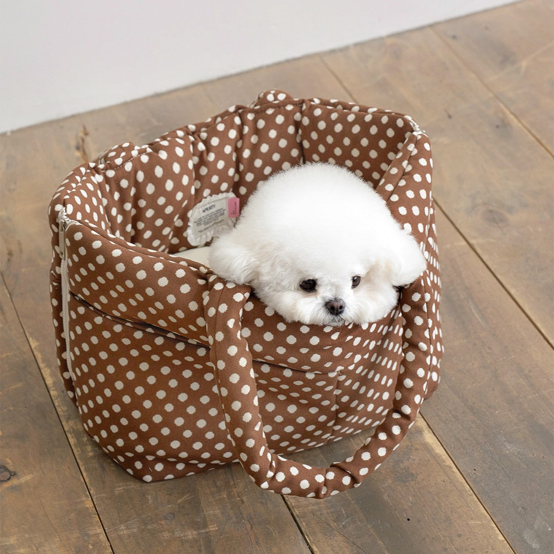 【予約】wide bag - dot brown