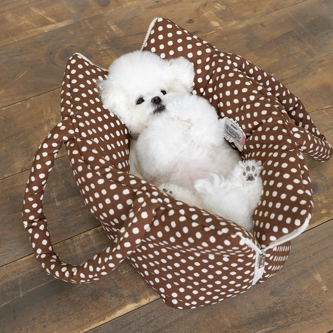 【予約】wide bag - dot brown