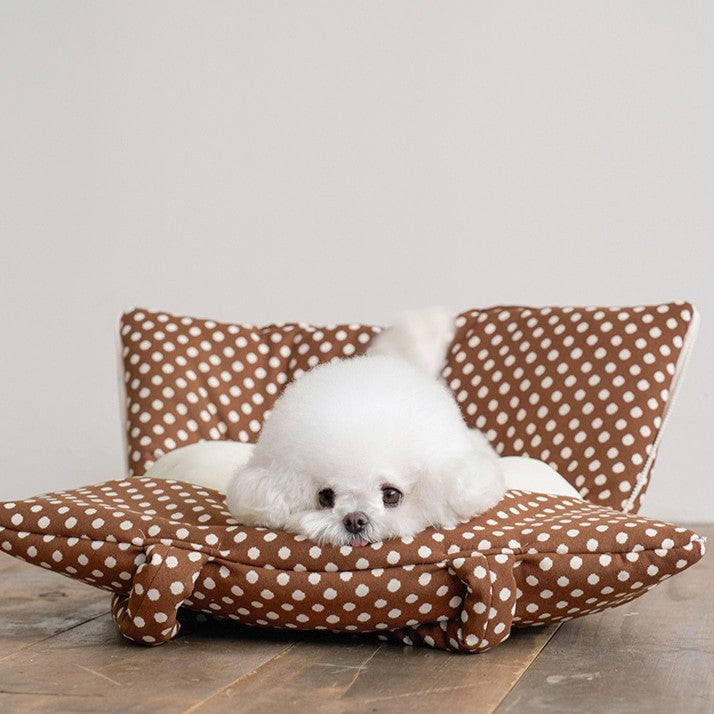 【予約】wide bag - dot brown