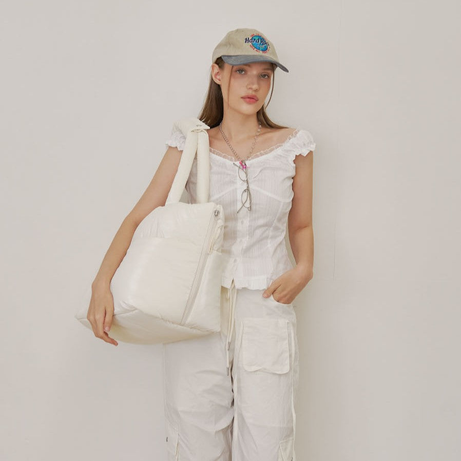 【予約】wide bag - glossy ivory